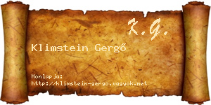 Klimstein Gergő névjegykártya